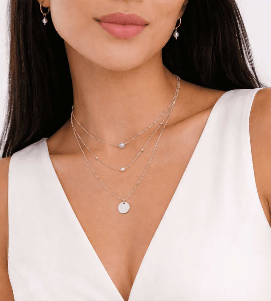 Disc Layered Necklace - Mireva Jewelry
