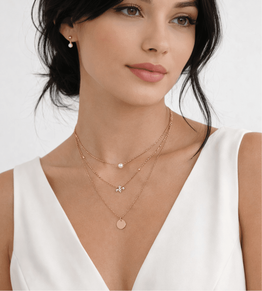 Disc Layered Necklace - Mireva Jewelry