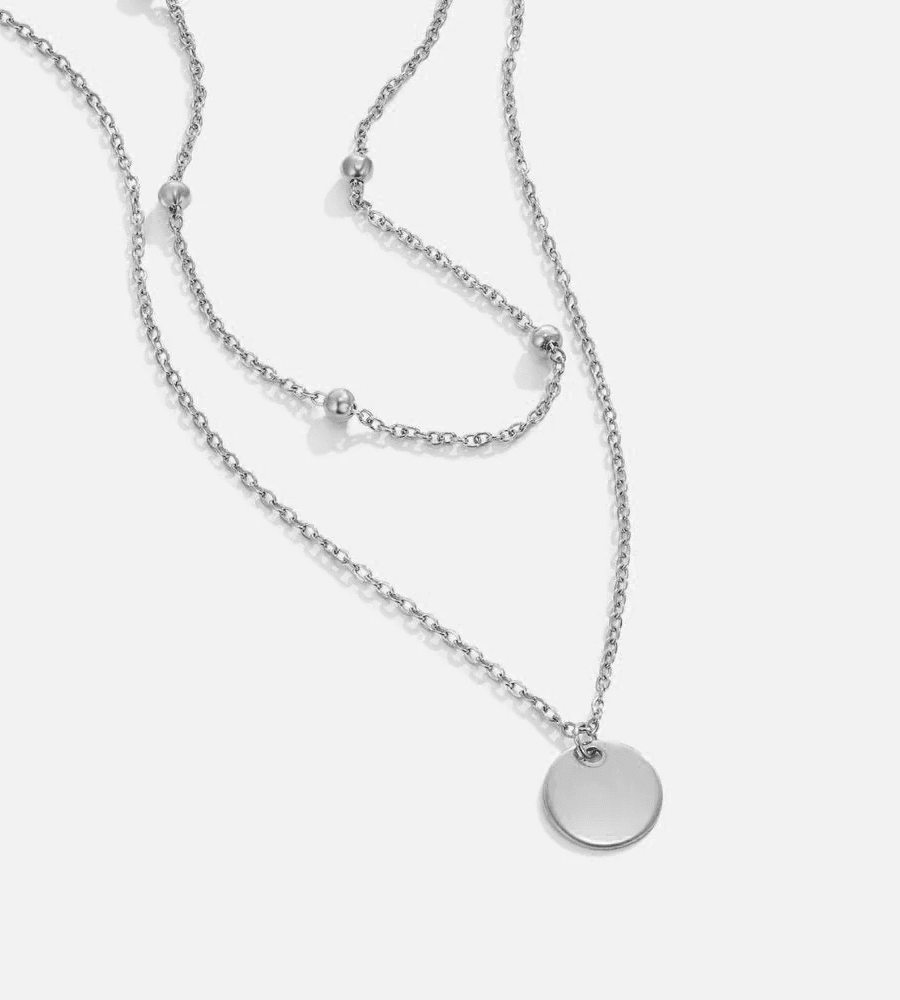 Disc Layered Necklace - Mireva Jewelry