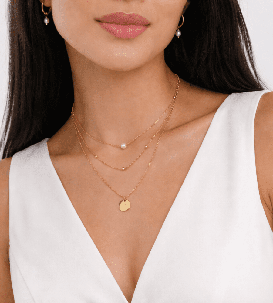 Disc Layered Necklace - Mireva Jewelry