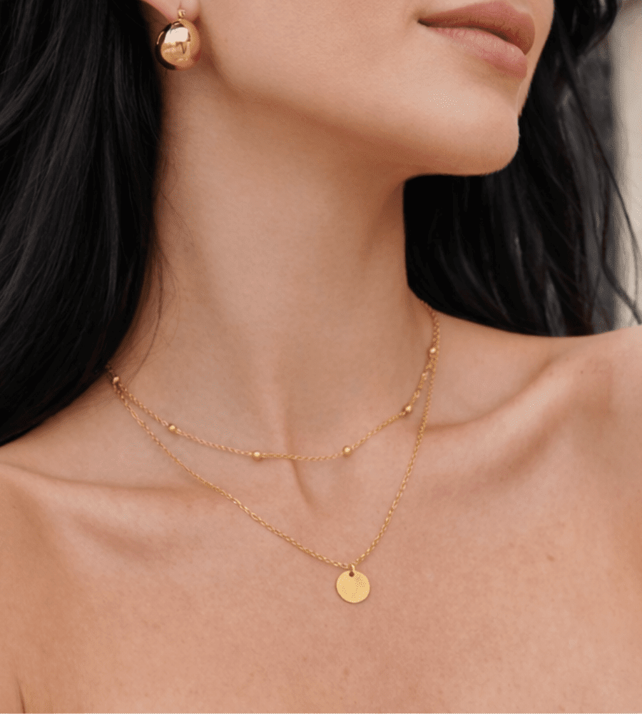 Disc Layered Necklace - Mireva Jewelry