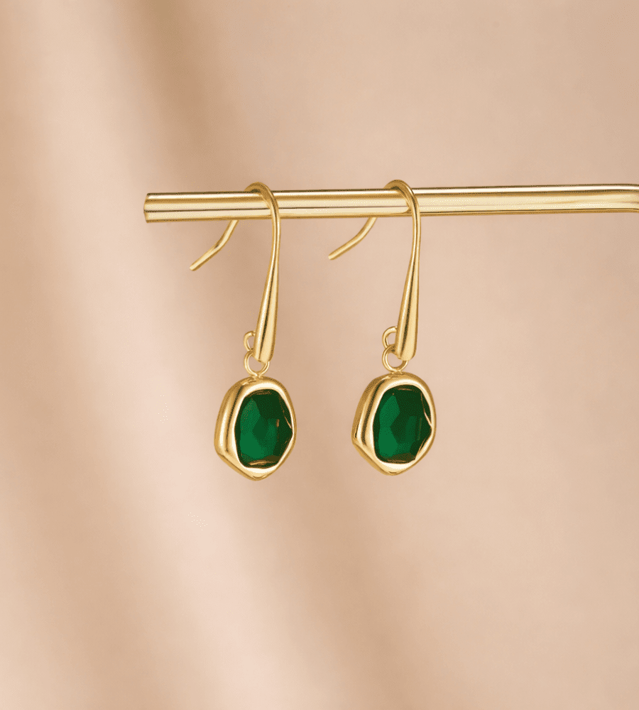 Emerald Drop Earrings - Mireva Jewelry