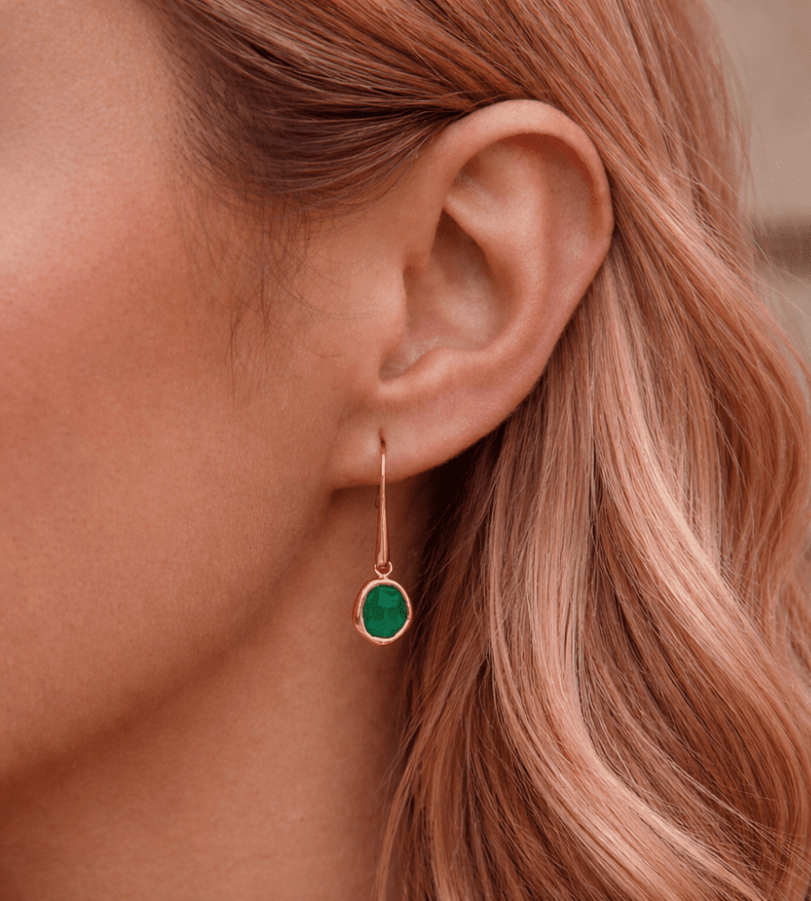 Emerald Drop Earrings - Mireva Jewelry
