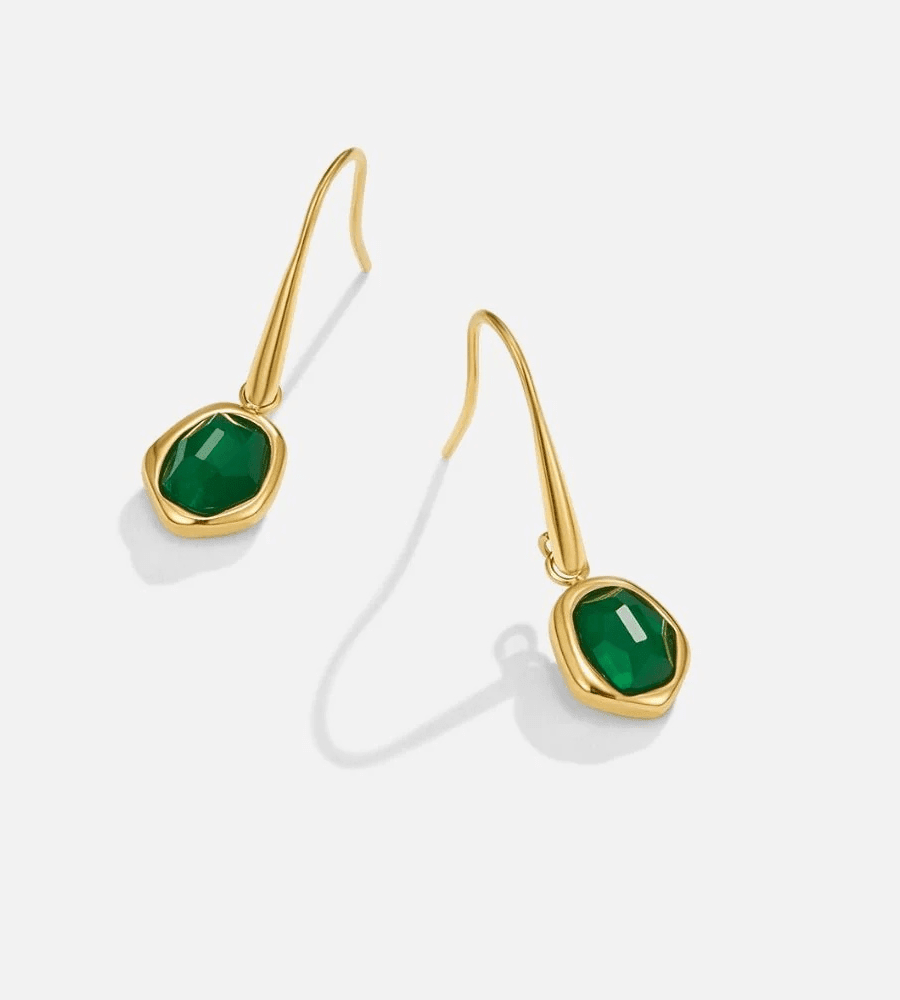 Emerald Drop Earrings - Mireva Jewelry