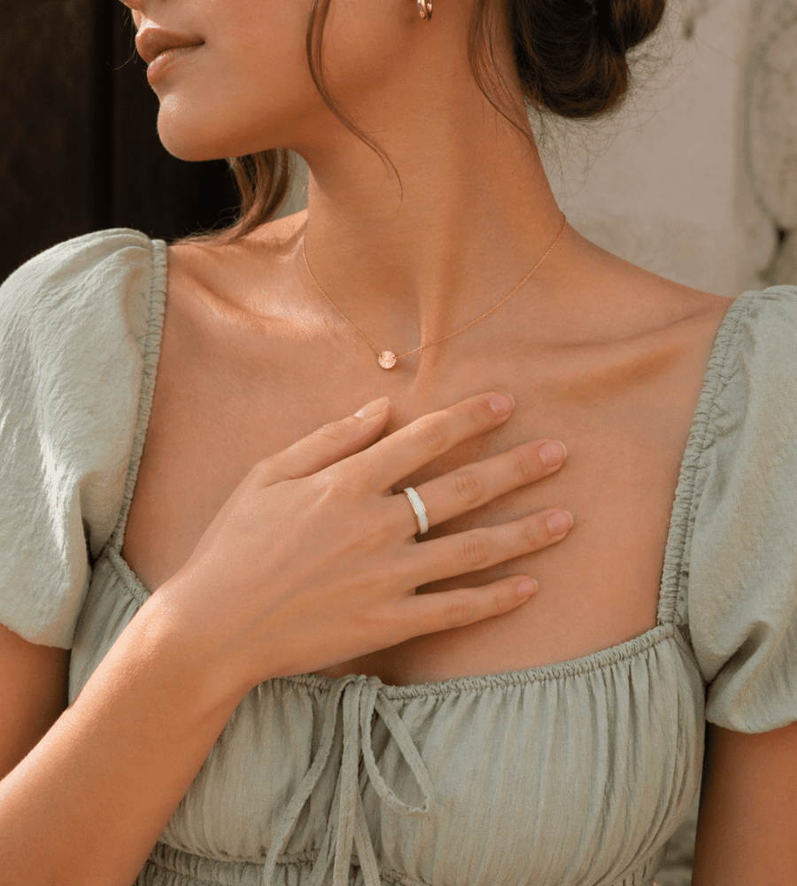 Enamel Band Ring - Mireva Jewelry