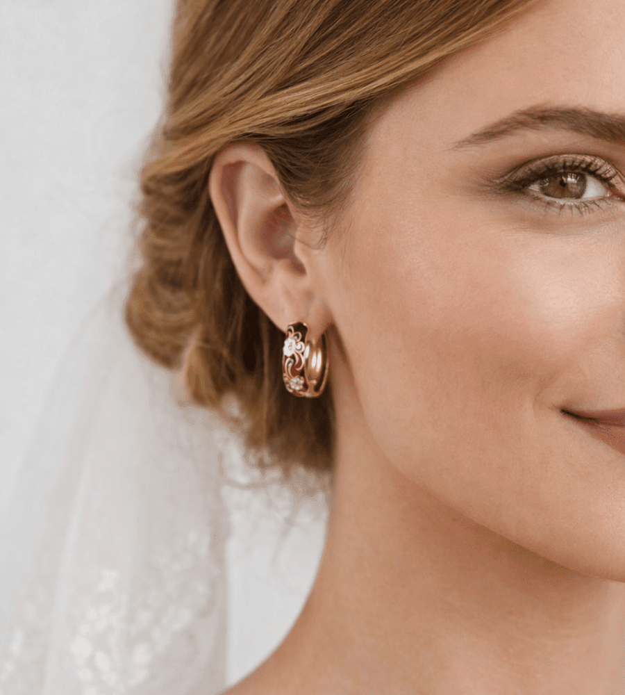 Flower Hoop Earrings - Mireva Jewelry