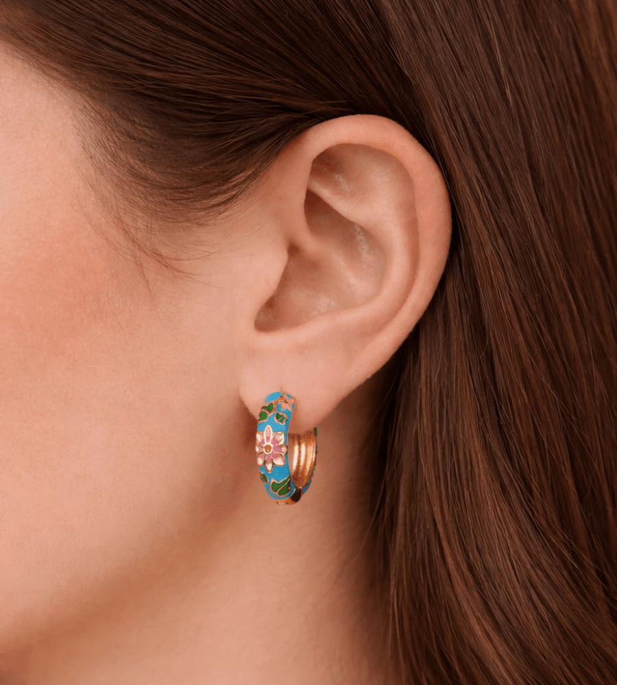 Flower Hoop Earrings - Mireva Jewelry