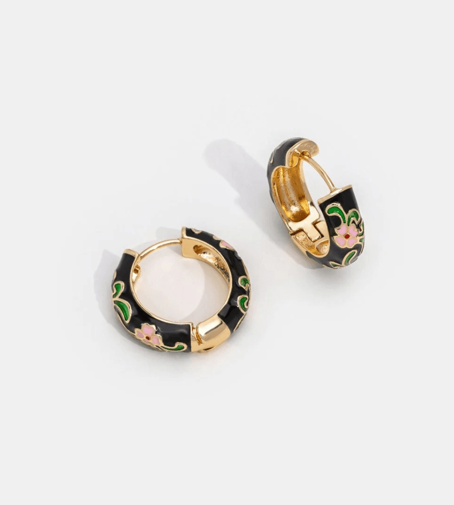 Flower Hoop Earrings - Mireva Jewelry
