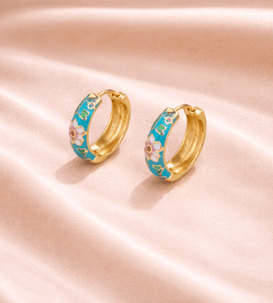 Flower Hoop Earrings - Mireva Jewelry