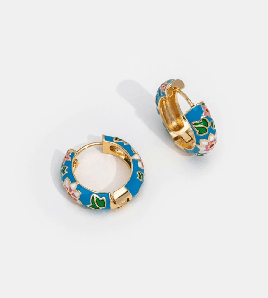 Flower Hoop Earrings - Mireva Jewelry