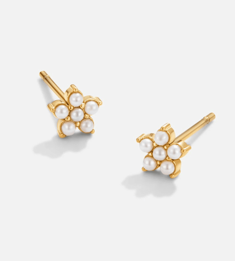 Flower Pearl Earrings - Mireva Jewelry