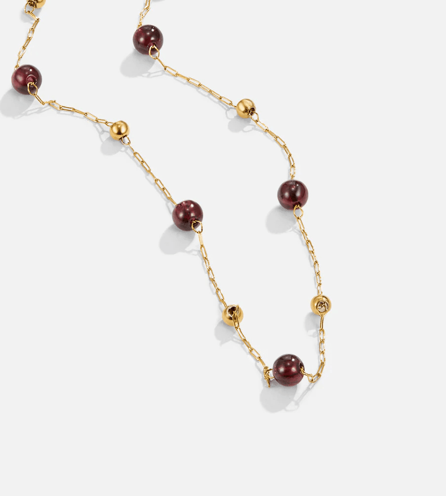 Garnet Wine Necklace - Mireva Jewelry