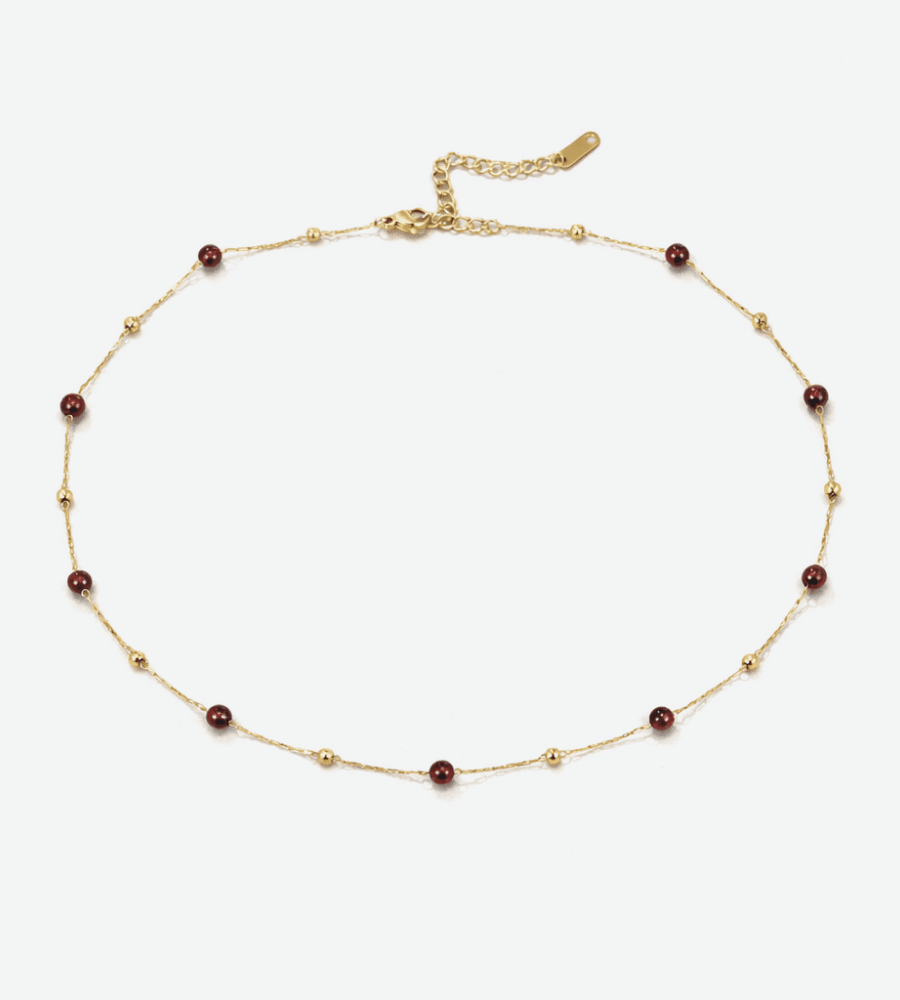 Garnet Wine Necklace - Mireva Jewelry