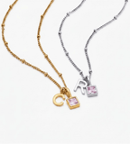 Gem Initial Necklace - Mireva Jewelry