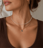 Gem Initial Necklace - Mireva Jewelry