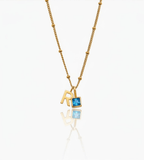 Gem Initial Necklace - Mireva Jewelry