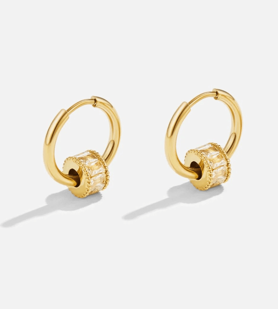 Gigi Crystal Hoop Earrings - Mireva Jewelry