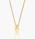 Gold Bubble Initial Charm Necklace - Mireva Jewelry