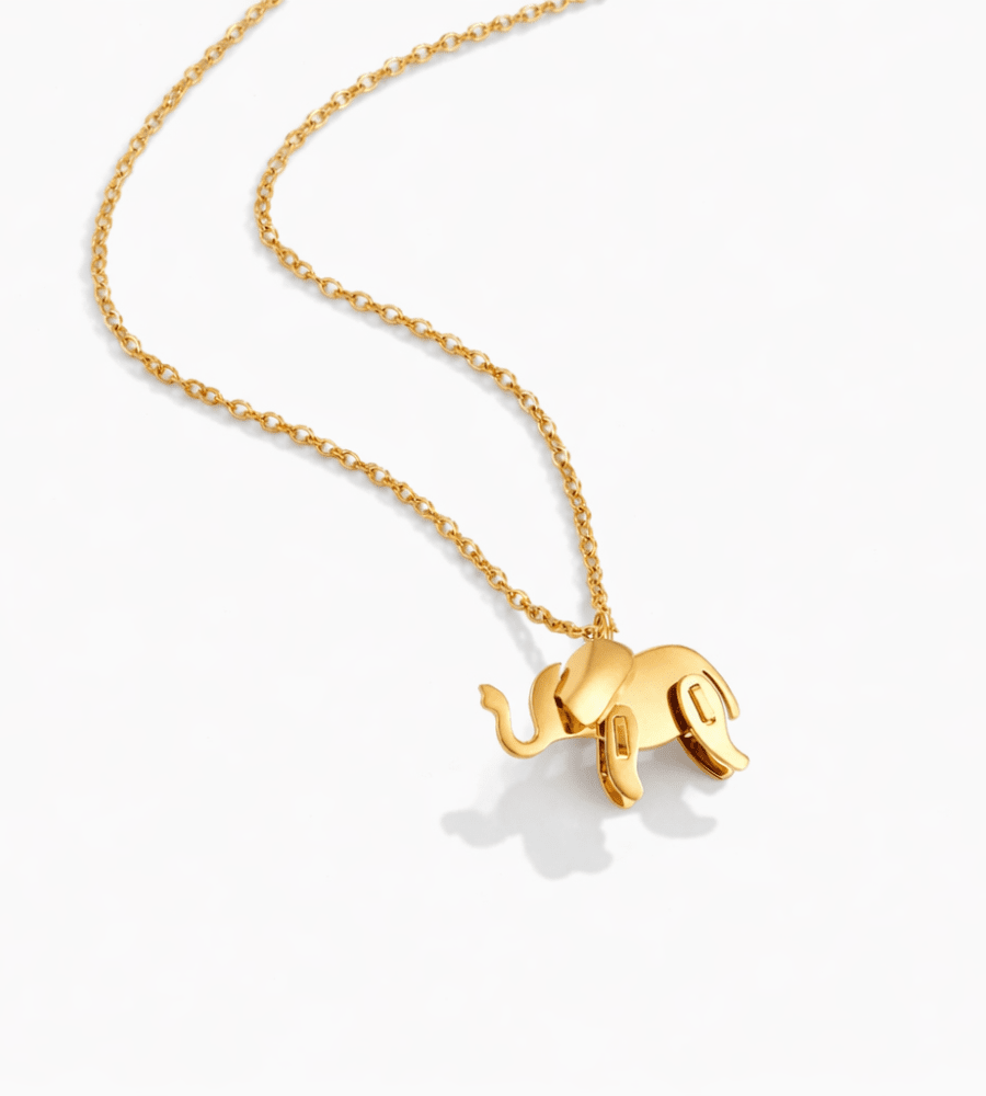 Gold Elephant Necklace - Mireva Jewelry