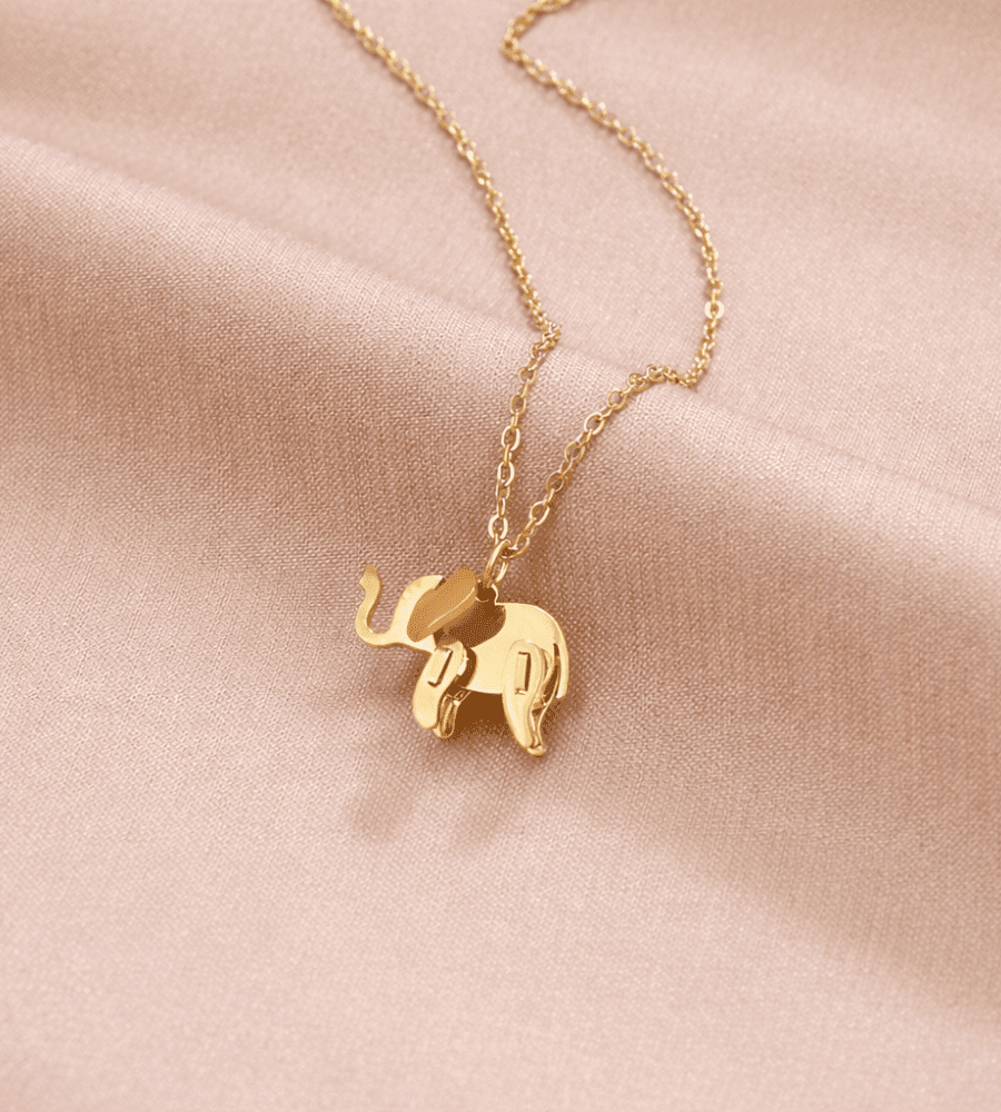 Gold Elephant Necklace - Mireva Jewelry