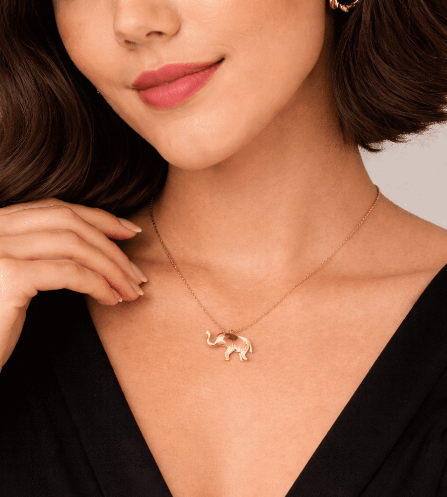 Gold Elephant Necklace - Mireva Jewelry