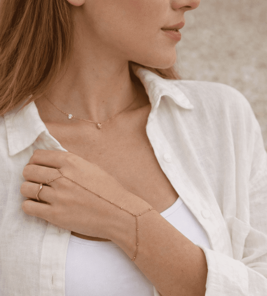 Gold Hand Chain Bracelet - Mireva Jewelry