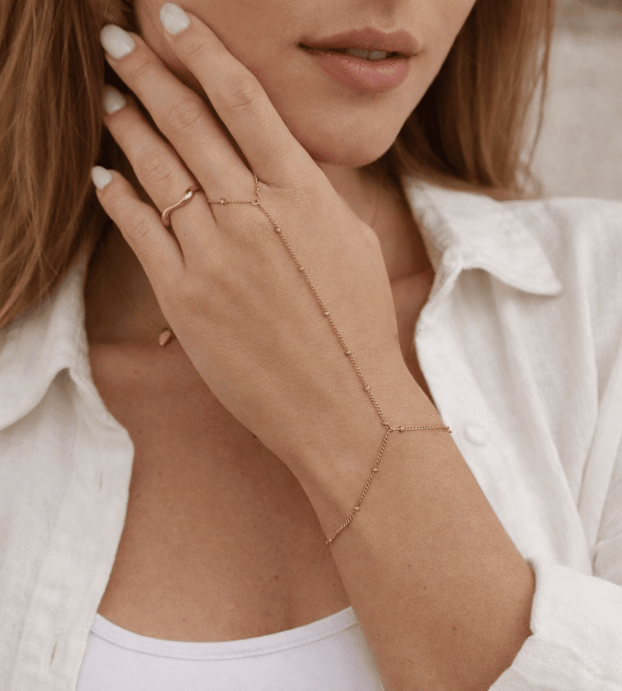 Gold Hand Chain Bracelet - Mireva Jewelry