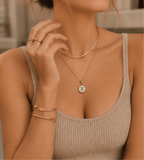 Gold Pearl Initial Pendant Necklace - Mireva Jewelry