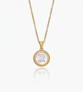 Gold Pearl Initial Pendant Necklace - Mireva Jewelry