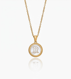 Gold Pearl Initial Pendant Necklace - Mireva Jewelry