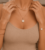 Gold Pearl Initial Pendant Necklace - Mireva Jewelry