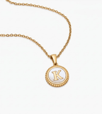 Gold Pearl Initial Pendant Necklace - Mireva Jewelry