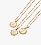 Gold Pearl Initial Pendant Necklace - Mireva Jewelry