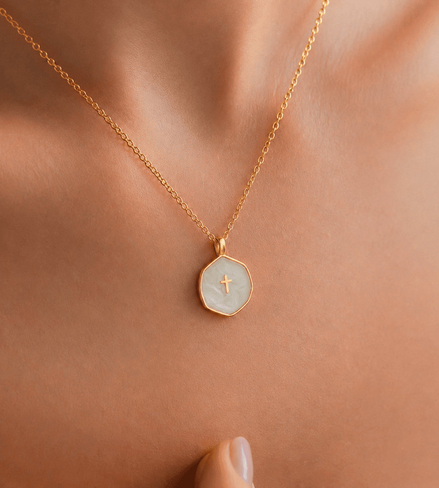 Golden Cross Pendant Necklace - Mireva Jewelry