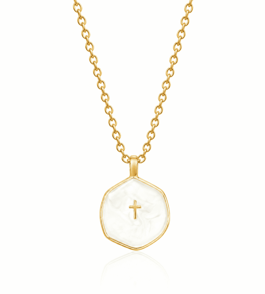 Golden Cross Pendant Necklace - Mireva Jewelry
