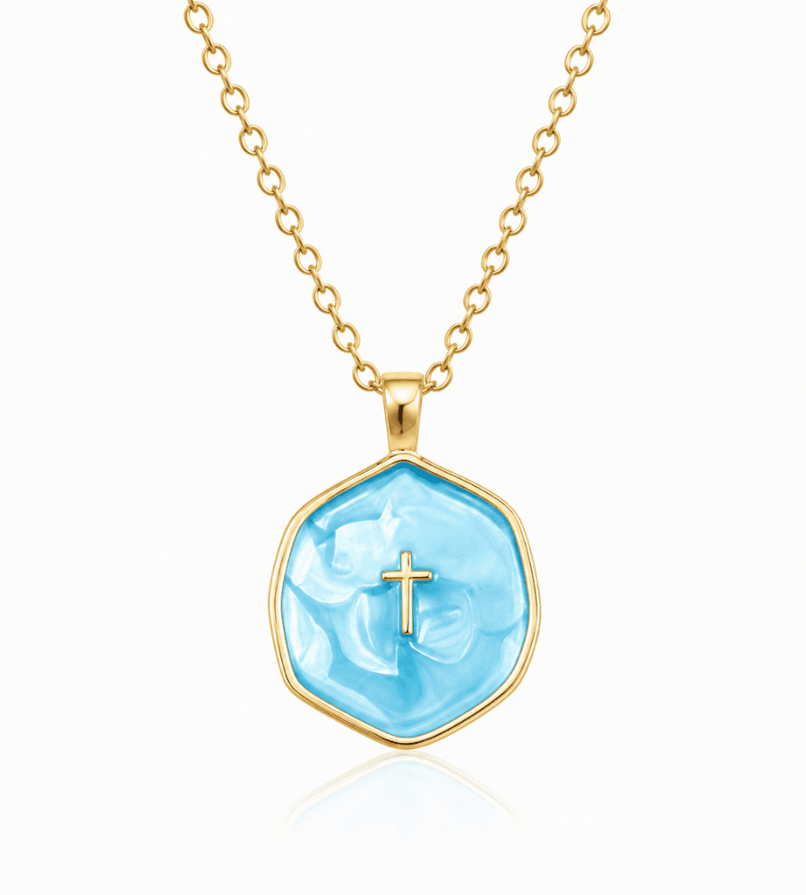 Golden Cross Pendant Necklace - Mireva Jewelry
