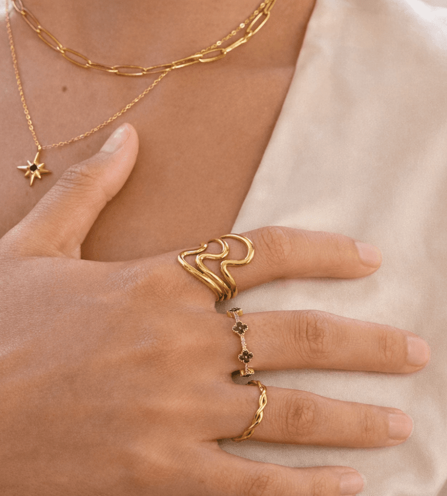 Golden Waves Ring - Mireva Jewelry