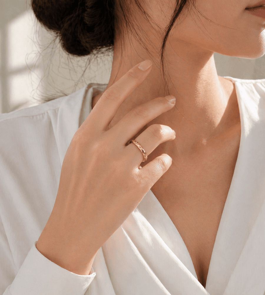 Hammered Band Ring - Mireva Jewelry