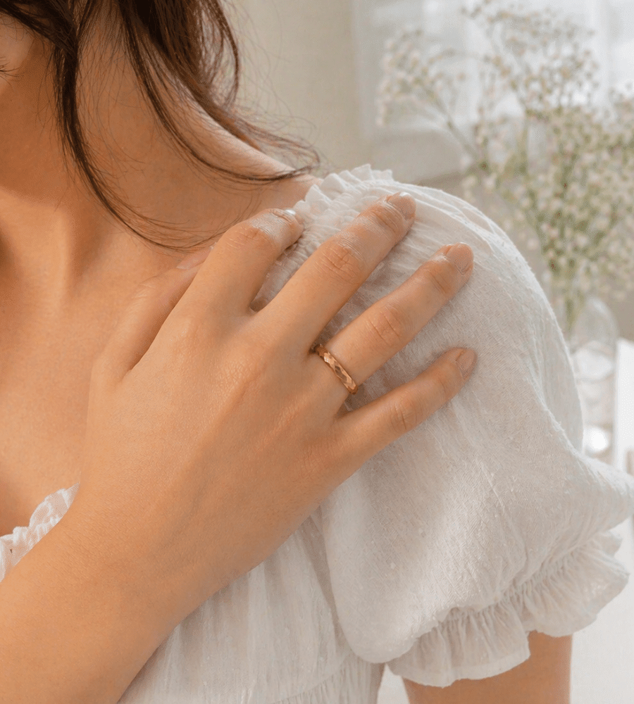 Hammered Band Ring - Mireva Jewelry