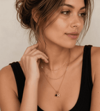 Initial Birthstone Charm Necklace - Mireva Jewelry