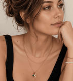 Initial Birthstone Charm Necklace - Mireva Jewelry