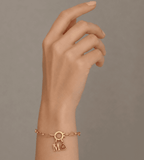 Initial & Birthstone Paperclip Chain Bracelet - Mireva Jewelry