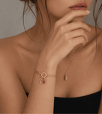 Initial & Birthstone Paperclip Chain Bracelet - Mireva Jewelry
