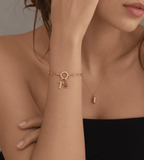 Initial & Birthstone Paperclip Chain Bracelet - Mireva Jewelry