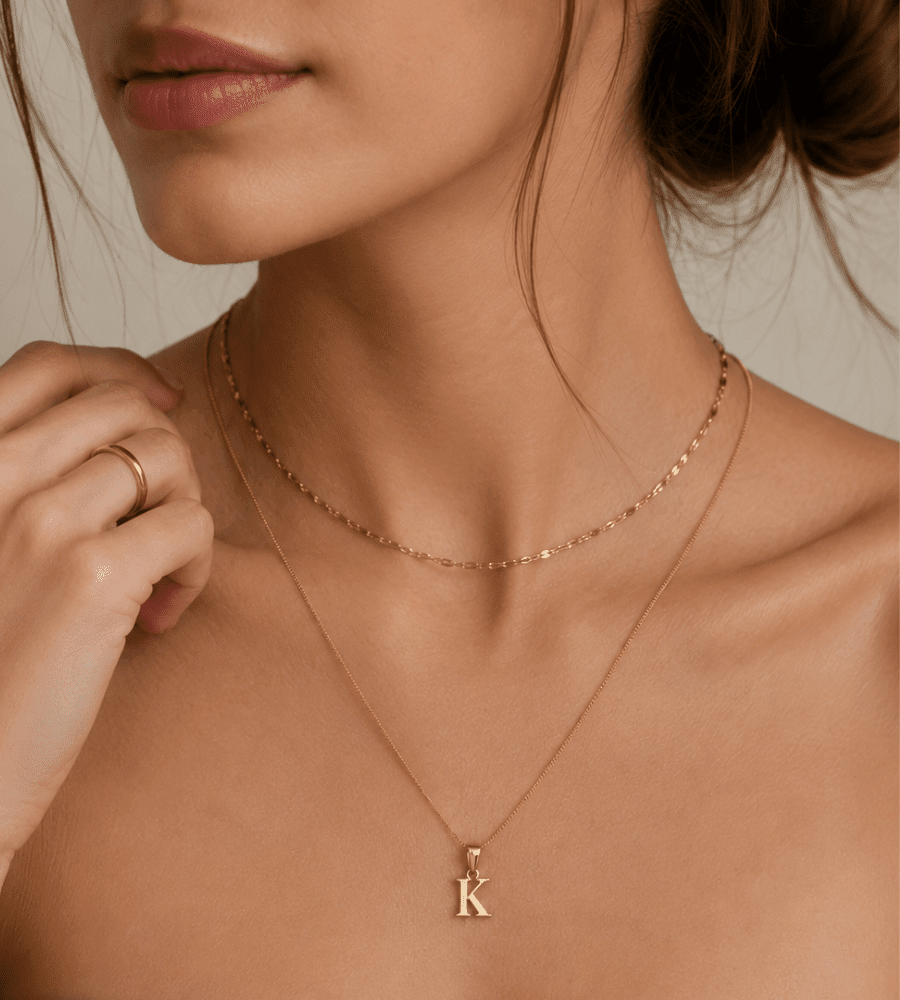 Initial Charm Necklace - Mireva Jewelry