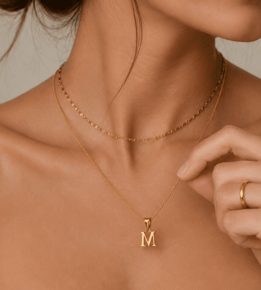 Initial Charm Necklace - Mireva Jewelry