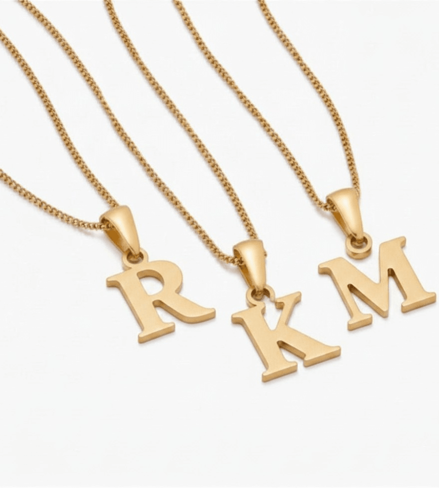 Initial Charm Necklace - Mireva Jewelry