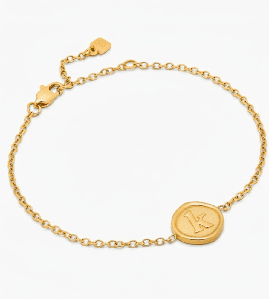 Initial Stamp Bracelet - Mireva Jewelry