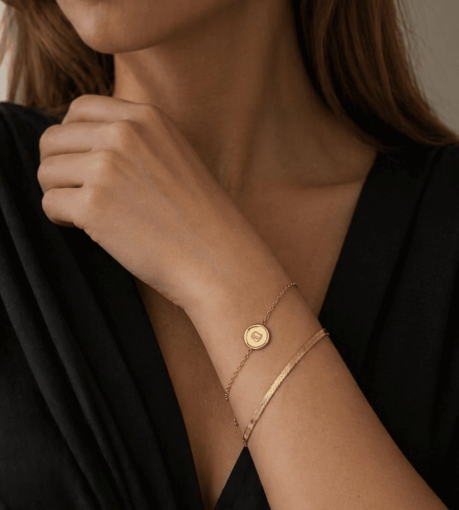Initial Stamp Bracelet - Mireva Jewelry