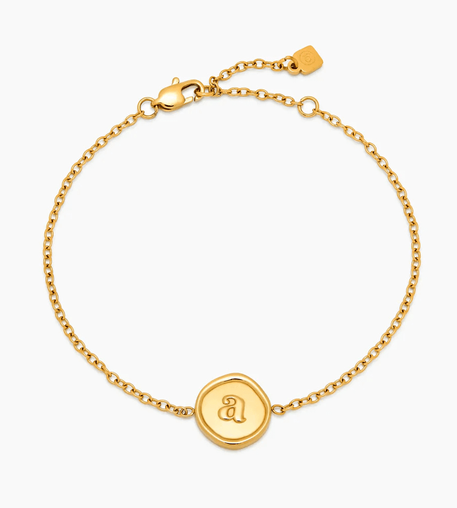 Initial Stamp Bracelet - Mireva Jewelry